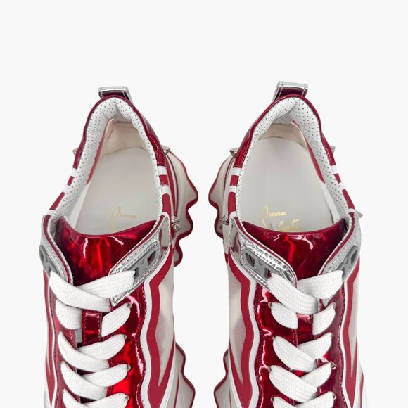 Christian Louboutin Sharkina White Mesh Red Sneakers Size 39.5 US 9.5 Women 6924 - Picture 6 of 15